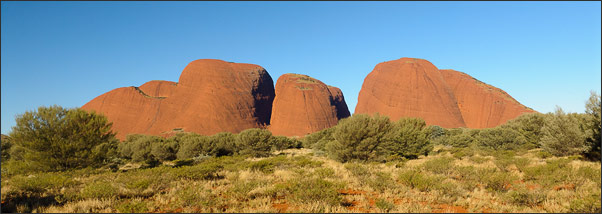 Panorama der Kata Tjuta (Olgas) im Red Centre Australiens.<br />Nikon D200 mit AF-S DX NIKKOR 17-55 mm 1:2,8G