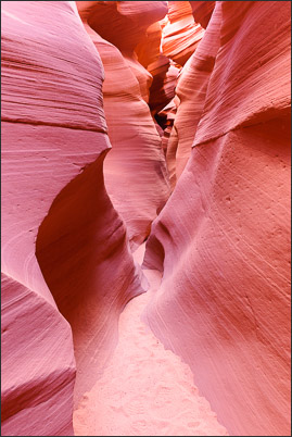Je nach Tageszeit k�nnen die Felsw�nde im Lower Antelope Canyon, Arizona (USA) sogar rosa leuchten<br />Nikon D3x mit AF-S NIKKOR 24?70 mm 1:2,8G ED